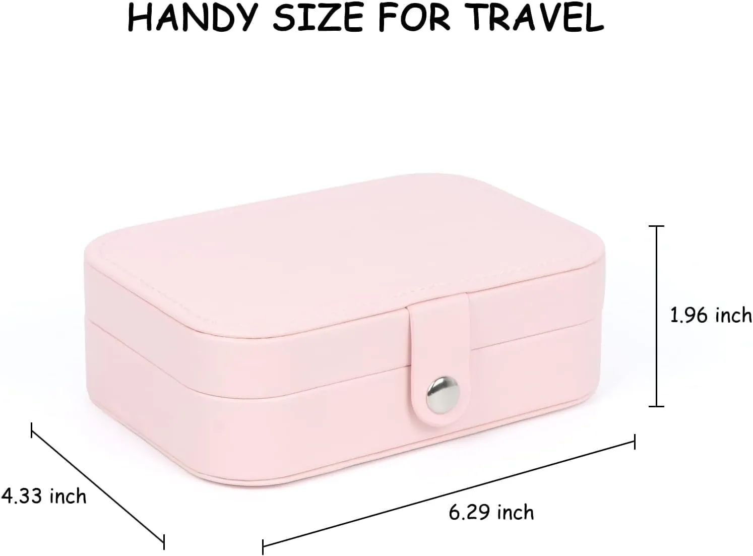 Travel Jewelry Box, Small Jewelry Organizer Boxes for Women Girls, 2 Layer Travel Jewlery Case, PU Leather Mini Portable Jewerly Storage Display Holder for Earrings, Ring, Necklaces, Bracelets(Pink 1)