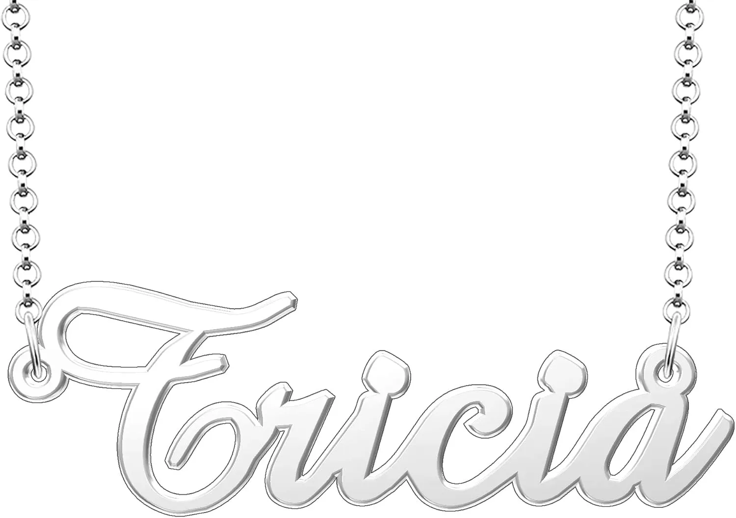 Tricia Name Necklace Personalized Sterling Silver Custom Name Necklace for Women