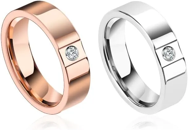 Tungsten Rings for Men Women 6mm Simple Couple Wedding Bands Inlaid Moissanite Fashion Jewelry for Male