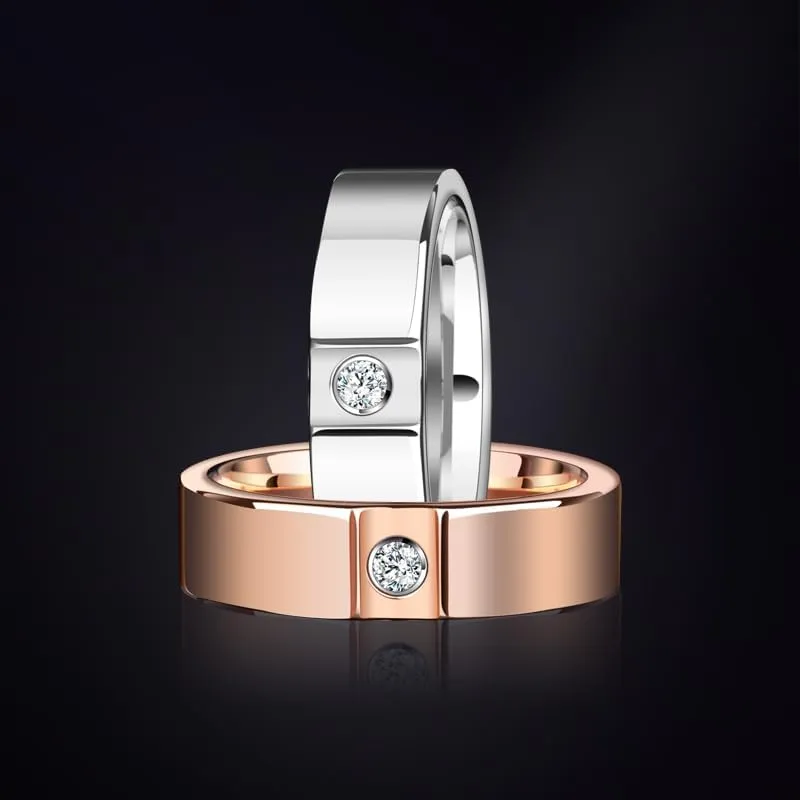 Tungsten Rings for Men Women 6mm Simple Couple Wedding Bands Inlaid Moissanite Fashion Jewelry for Male