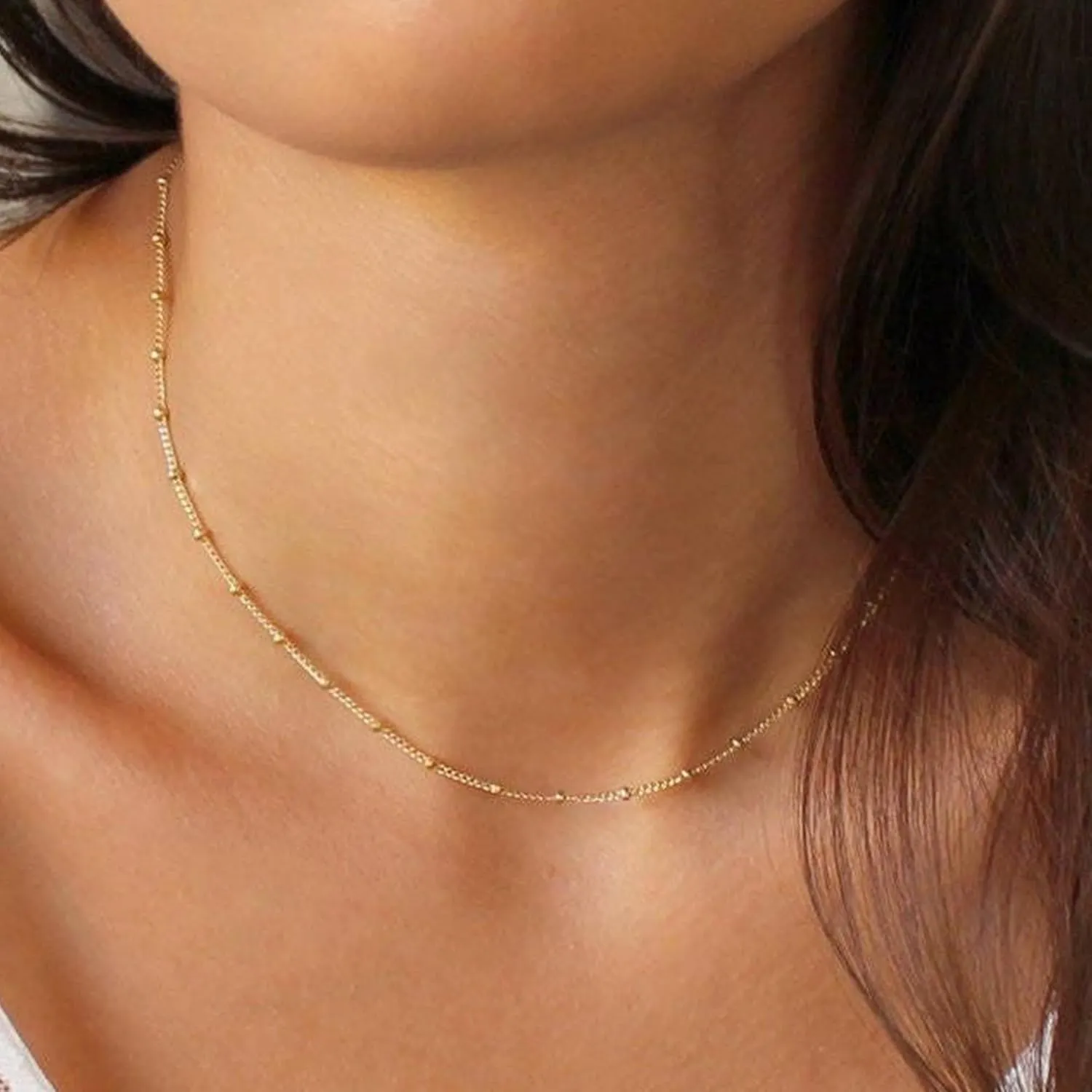 Turandoss Gold Chain Necklace for Women Trendy - Dainty 14K Real Gold Plated Cuban Necklace Snake Necklace Disc Chain Necklace Gold Multi Layered Paperclip Chain Necklace Gold Jewelry Gifts for Women