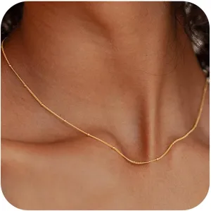 Turandoss Gold Chain Necklace for Women Trendy - Dainty 14K Real Gold Plated Cuban Necklace Snake Necklace Disc Chain Necklace Gold Multi Layered Paperclip Chain Necklace Gold Jewelry Gifts for Women