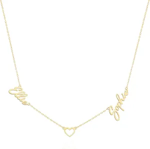 Two Name Necklace, Family Name Necklace, Personalized Jewelry, Name Pendant, Christmas Gift