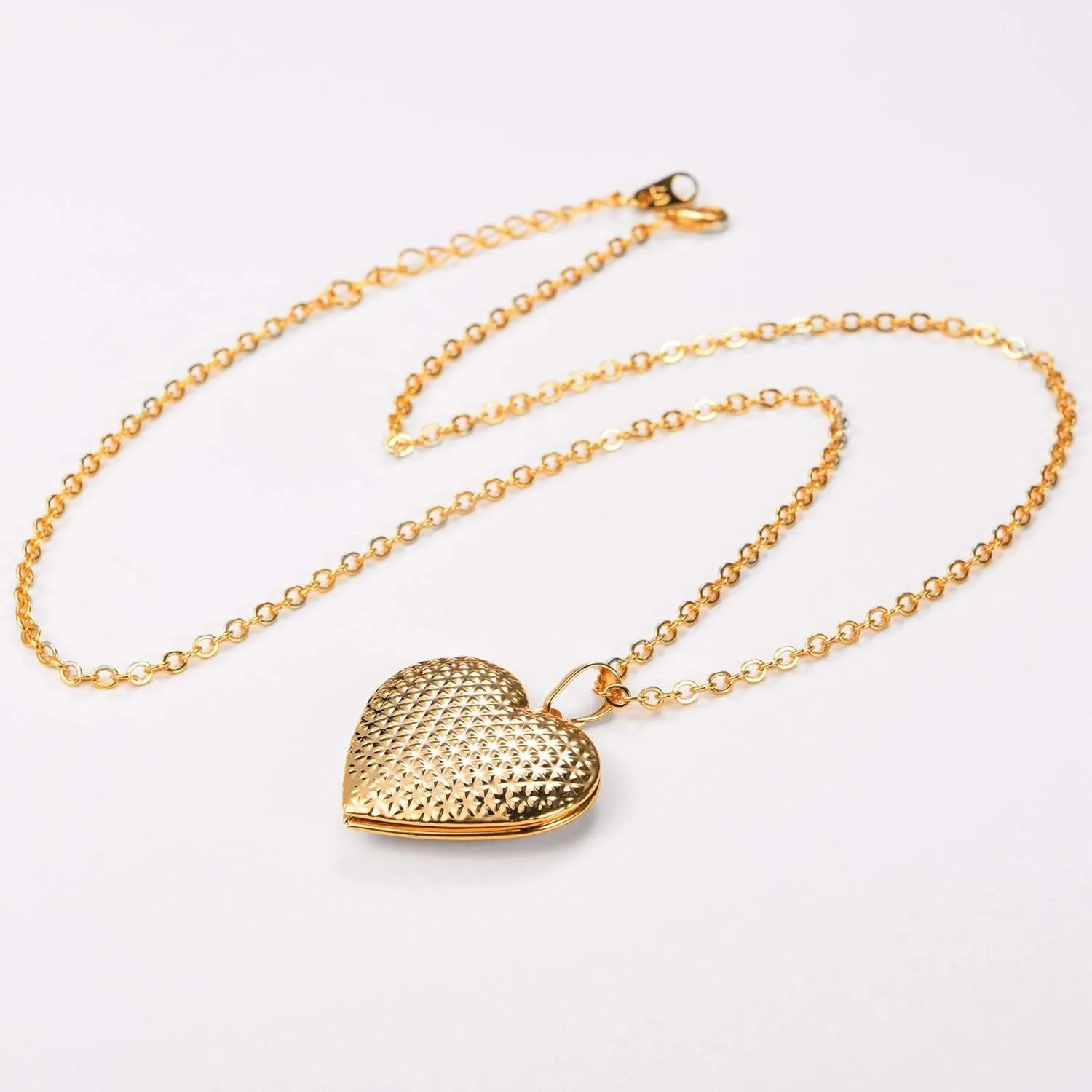U7 Custom Photo Locket Necklace with 18 inch Chain - Oval & Heart Shaped Locket - Personalized Image Necklaces for Women & Girls