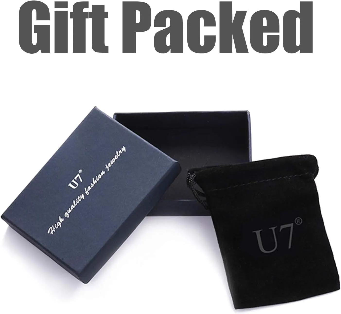 U7 Engravable Bar Necklace, Womens Choker Necklace Stainless Steel Custom Engrave Text Horizontal/Vertical Bar Pendant Necklaces for Men Women