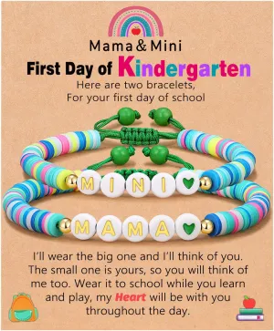 UNGENT THEM First Day of School Gift for Mom Daughter, Mama and Mini Back to School Bracelets