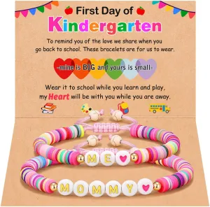 UNGENT THEM Mommy and Me First Day of School Bracelet Back to School Gifts for Mom and Daughter