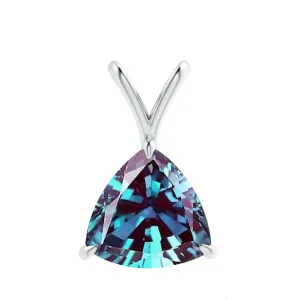 Unique Alexandrite Pendant For Women Color Changing Gemstone Pendant 925 Sterling Silver Pendant For Women Wedding Gift For Her Minimalist Solitaire Chain Pendant (Alexandrite)