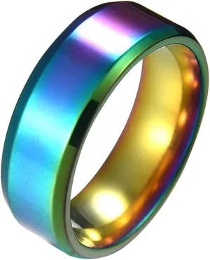 Unisex Couple Ring Stainless Steel Mirror Finger Rings Jewelry Gifts Colorful US 7