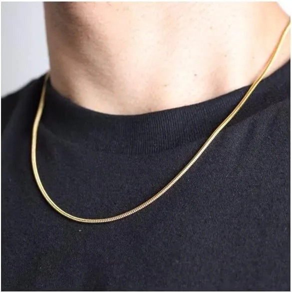 Verona Jewelers 925 Sterling Silver necklace 1MM- 2.5MM Italian Solid Round Snake Chain Necklace-Sterling Silver Gold Chain for Pendants, Magic Flexible Snake Chain, Gold Over Sterling Silver Necklace