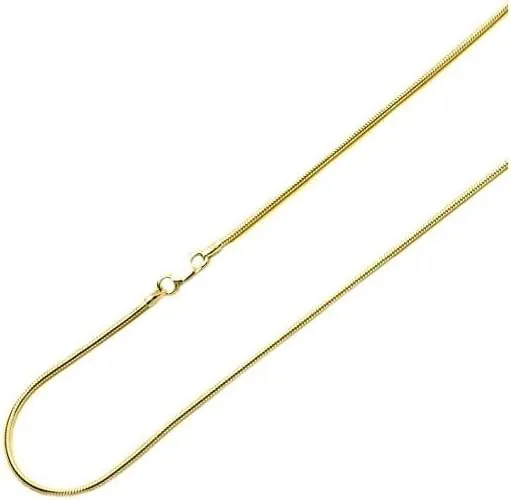 Verona Jewelers 925 Sterling Silver necklace 1MM- 2.5MM Italian Solid Round Snake Chain Necklace-Sterling Silver Gold Chain for Pendants, Magic Flexible Snake Chain, Gold Over Sterling Silver Necklace