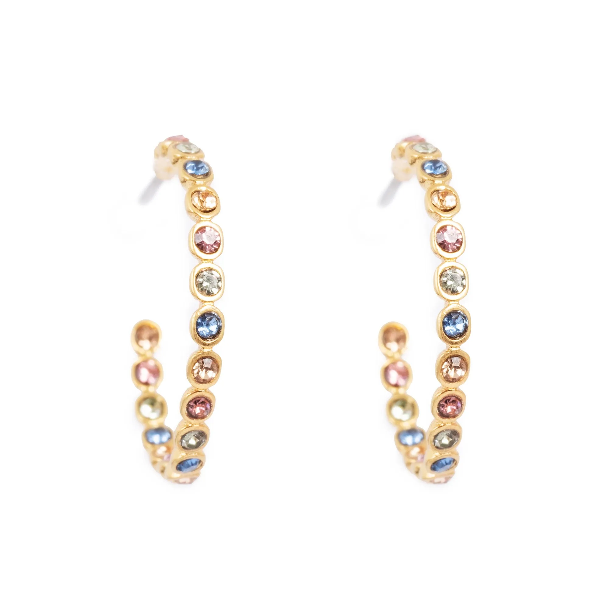 Vibrance Multicolour Creol 20mm Earring - Gold