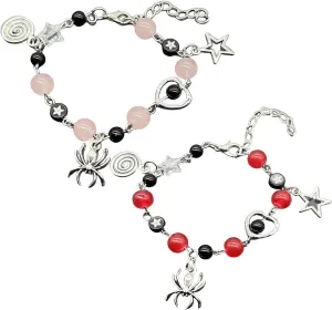 Vintage Y2k Handmade Star Pearl Pentagram Heart Matching Colorful Beaded Adjustable Bracelet Aesthetic Accessories Grunge Punk Cool Friendship BFF Jewelry for Women