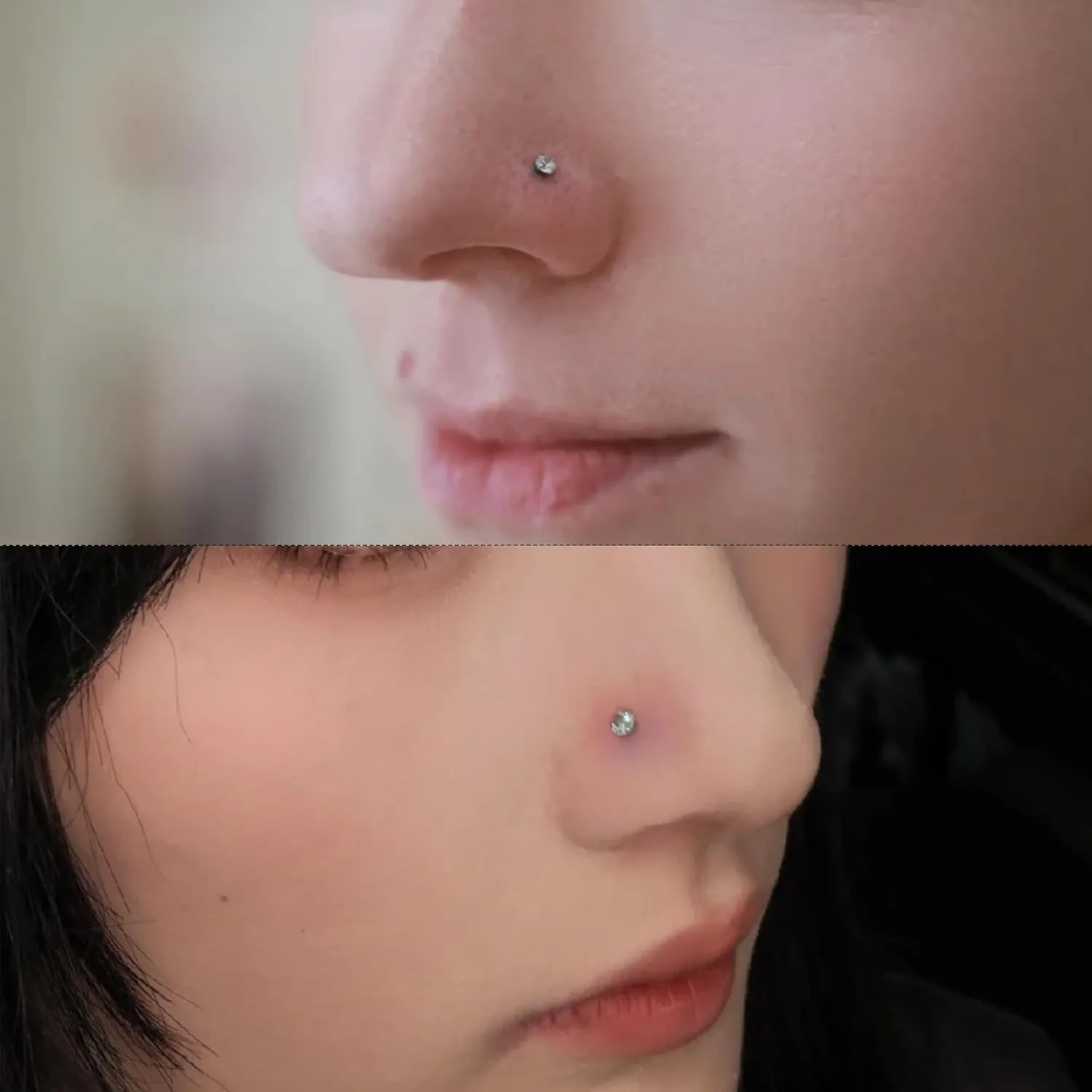 Vsnnsns 14K Gold Filled 18G 20G 22G Nose Rings Studs Piercing Jewelry for Women 316L Stainless Surgical Steel L Shaped Corkscrew Bone Nose Ring Studs Nostril Piercings Jewelry Diamond CZ Silver Gold