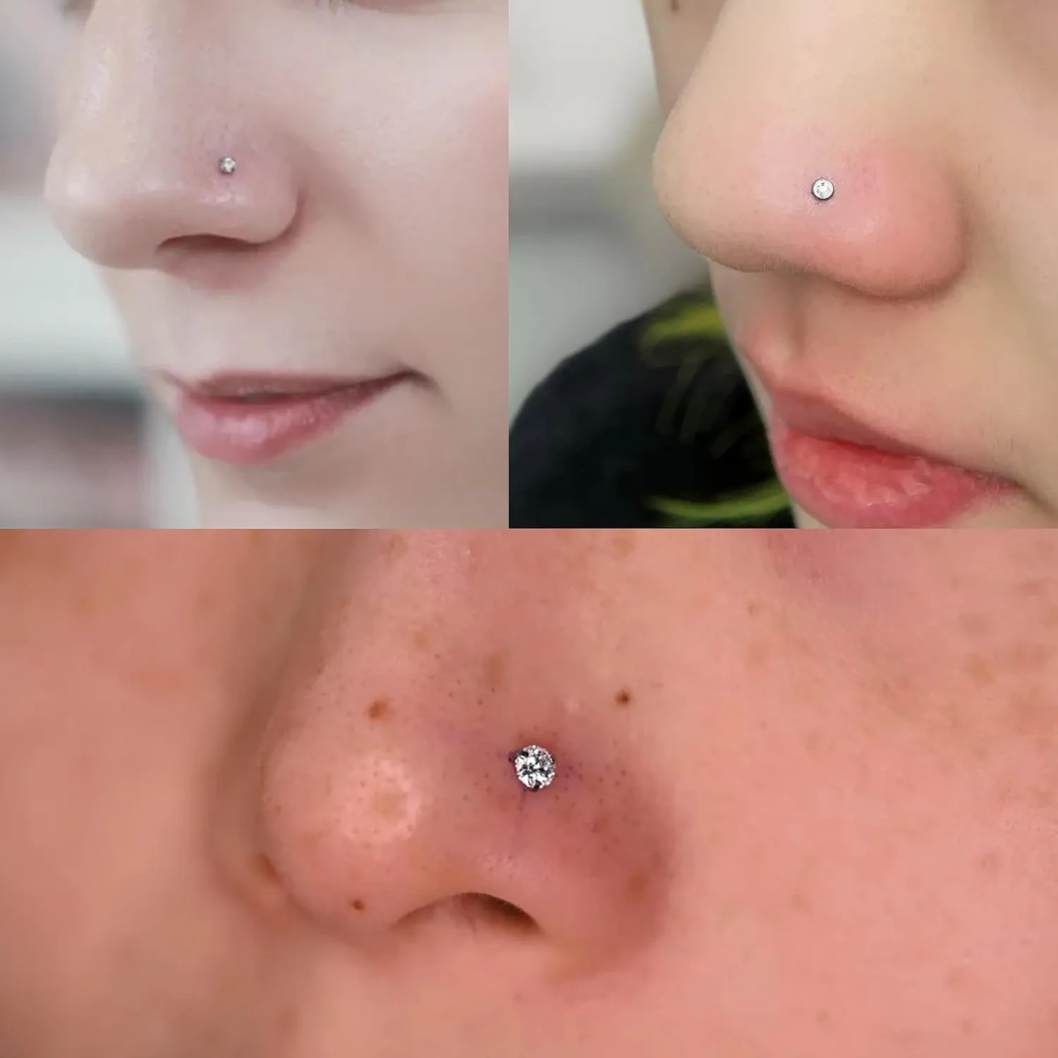 Vsnnsns 14K Gold Filled 18G 20G 22G Nose Rings Studs Piercing Jewelry for Women 316L Stainless Surgical Steel L Shaped Corkscrew Bone Nose Ring Studs Nostril Piercings Jewelry Diamond CZ Silver Gold