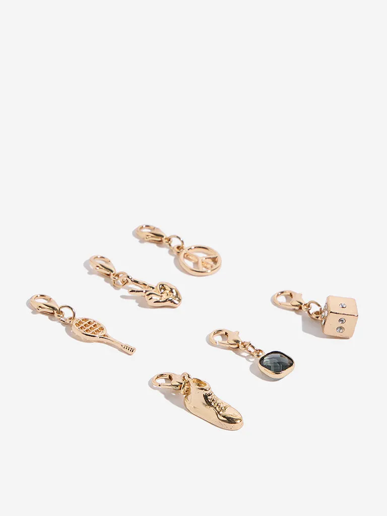 Westside Accessories Gold DIY Assorted Peace-Sign Charms - Pack of 6