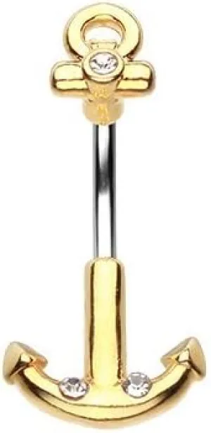 WildKlass Jewelry Classic Anchor Dock 316L Surgical Steel Belly Button Ring