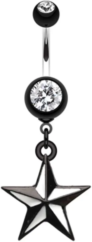 WildKlass Jewelry Classic Nautical Star 316L Surgical Steel Belly Button Ring