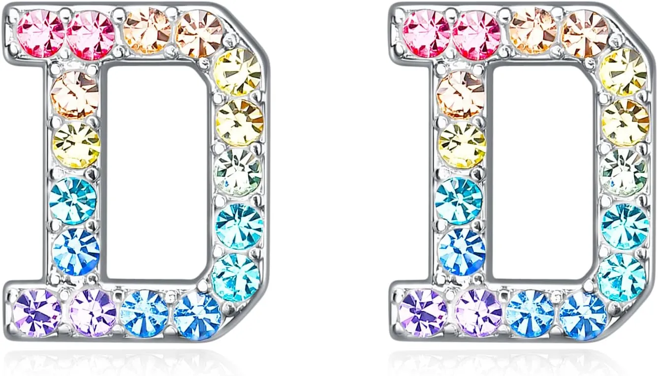 Women Initial Letter Stud Earrings,Alphabet Number Earrings Gifts Jewelry for Women