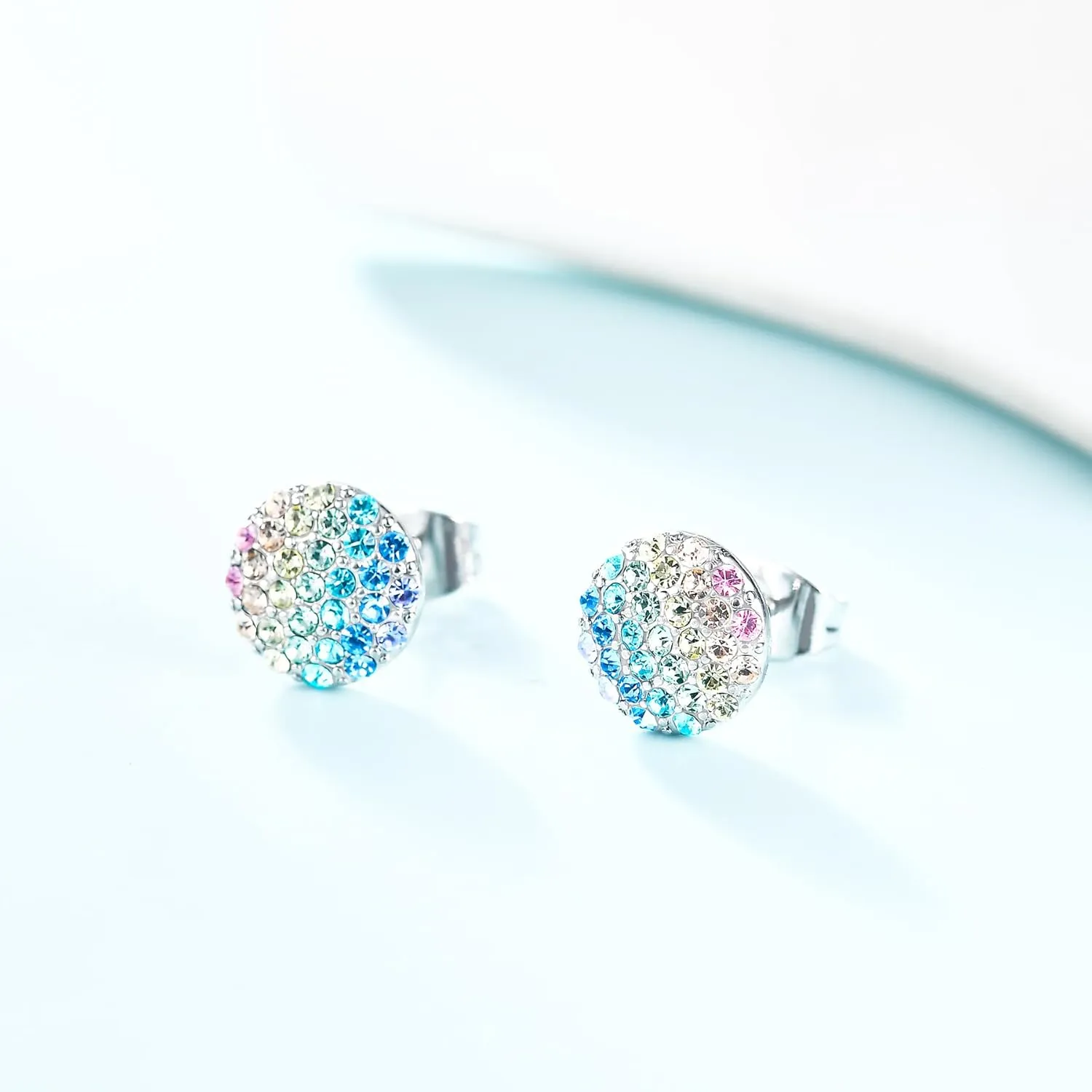 Women Star Heart Teardrop Earrings,Girls Round Circle Triangle Hexagon Stud Earrings Gifts Jewelry