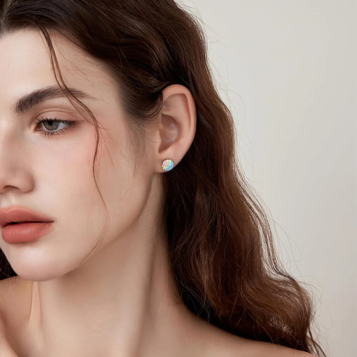 Women Star Heart Teardrop Earrings,Girls Round Circle Triangle Hexagon Stud Earrings Gifts Jewelry