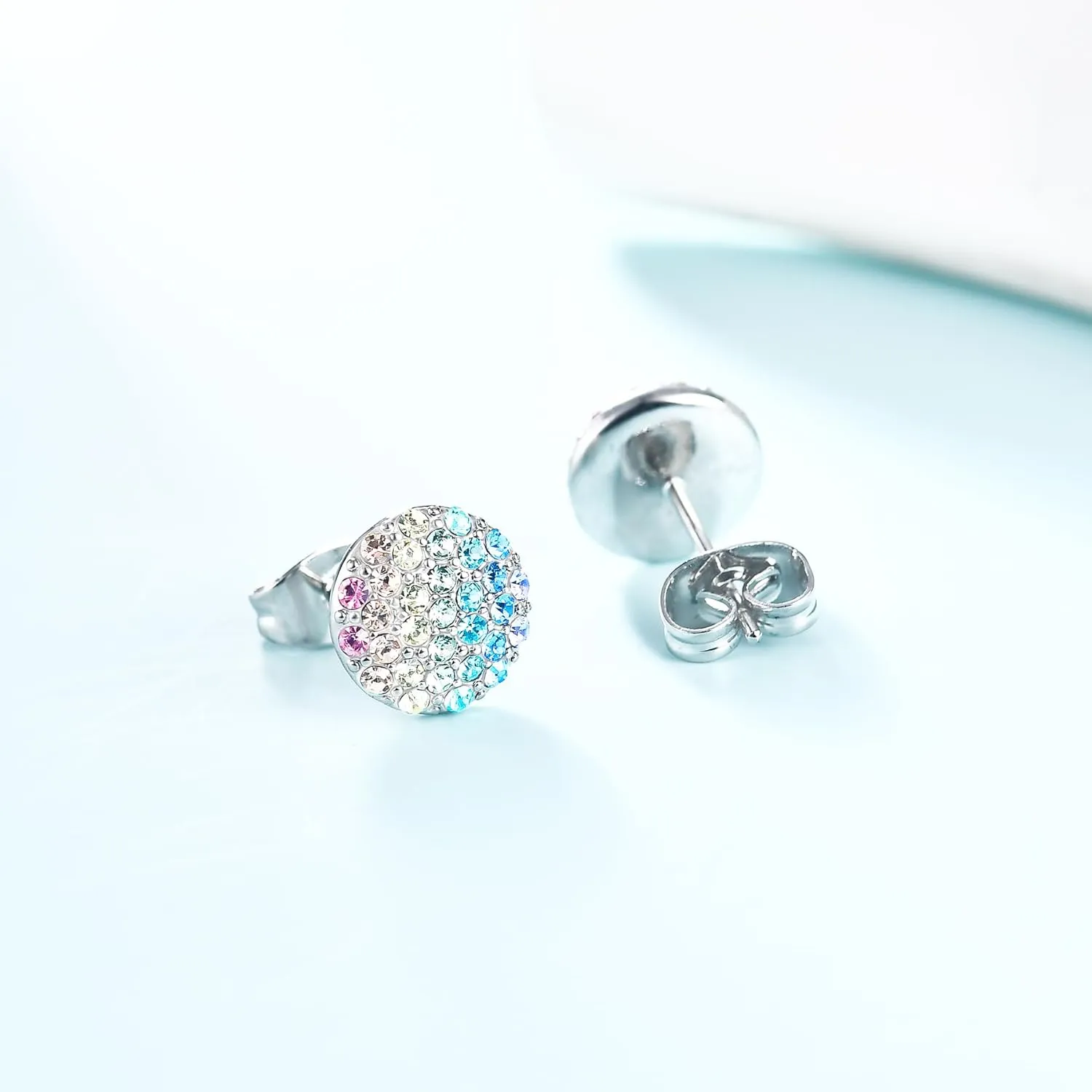 Women Star Heart Teardrop Earrings,Girls Round Circle Triangle Hexagon Stud Earrings Gifts Jewelry