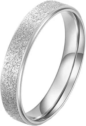 Women's Simple Sandblasted Stackable Rings Eternity Wedding Band for s