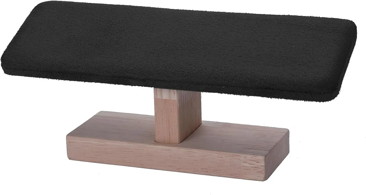 Wooden Watches Display Tower Base Watch Neck Bracelet Organizer Rack Bangle Scrunchie Headband Showcase Tower Black Suede
