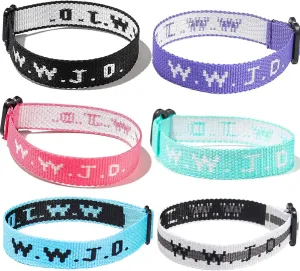 WWJD Letter What Would Jesus Do Protection Bracelets Handmade Braided Inspirational Religious Christian Matching Friendship Couples Bangle Jewelry for Women Men Teens
