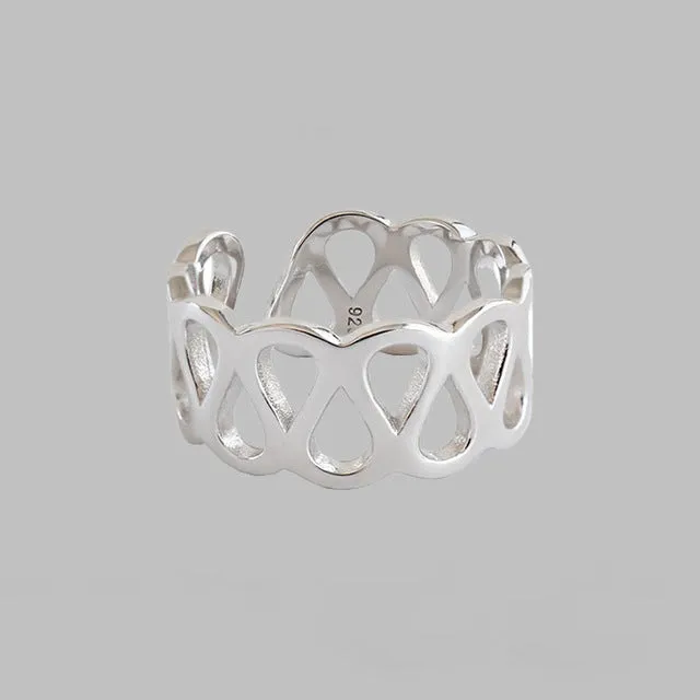 XIYANIKE Wholesale 925 Sterling Silver Party Rings for Women Couples Jewelry Adjustable Fashion Elegant Wedding Accessories Gift