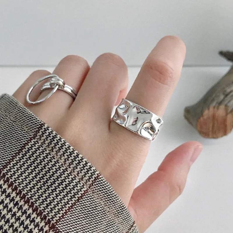 XIYANIKE Wholesale 925 Sterling Silver Party Rings for Women Couples Jewelry Adjustable Fashion Elegant Wedding Accessories Gift