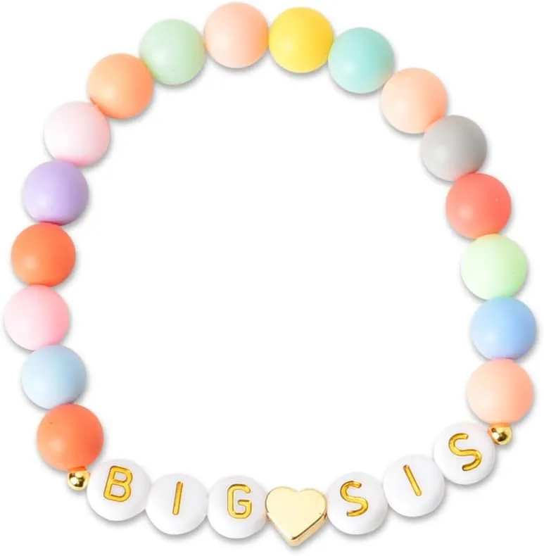 yaozeio Christmas Birthday Gift Bracelet for Big Sister Sis in Law Colorful Beaded Bracelet for Women Friendship Gift for Bff New Big Sister Soul Sister Christmas Presents