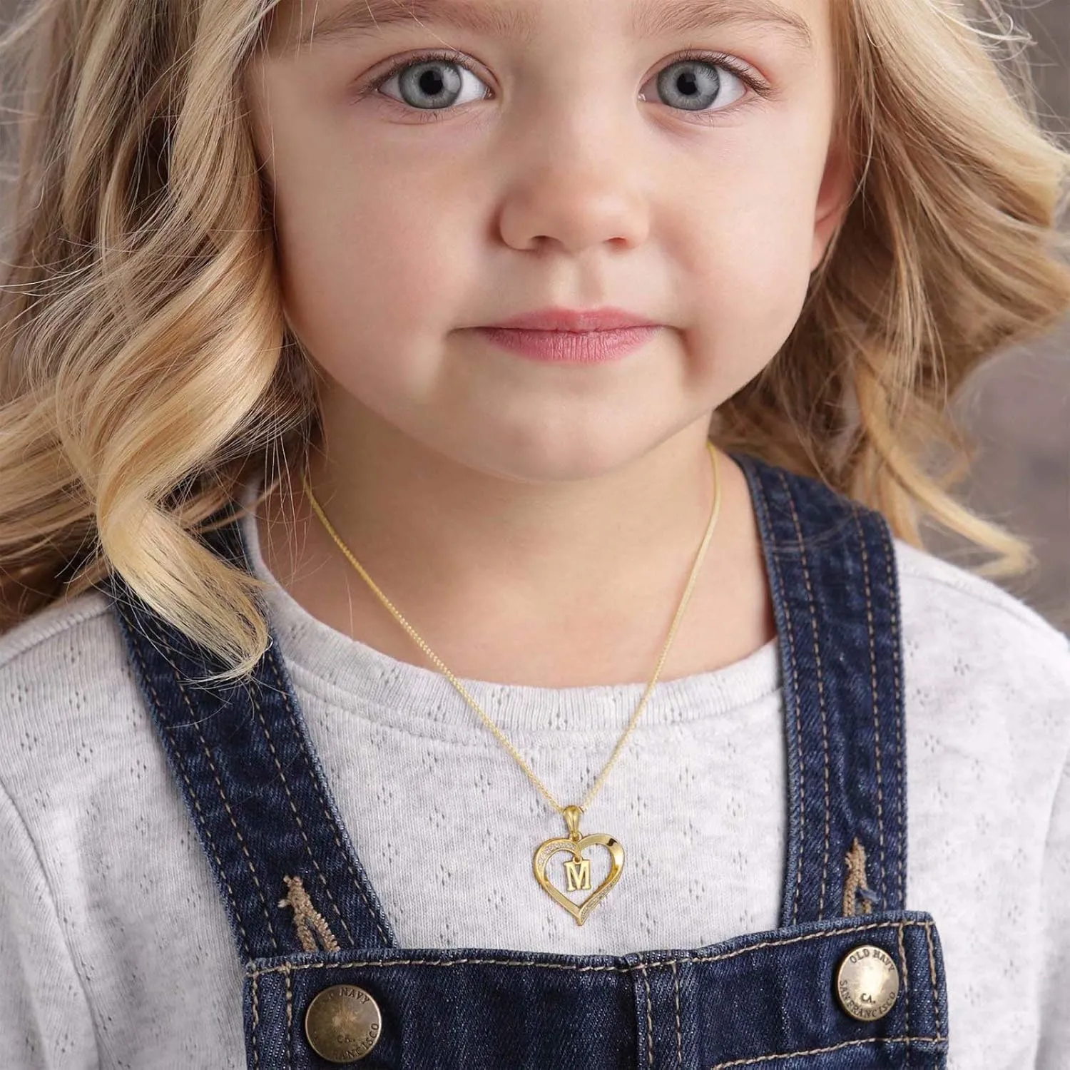 Yesteel Heart Initial Necklaces for Women, 14K Gold Plated Cubic Zirconia Heart Pendant Necklace, Dainty Initial Charm Necklace Letter A to Z Jewelry for Women Girls