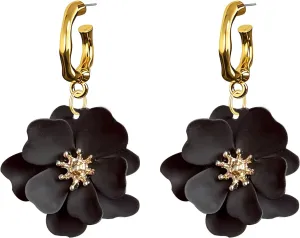 YUNXI Boho Flower Stud Earrings for Women Floral Flower Earrings with Gold Bud Design Minimalist Jewelry