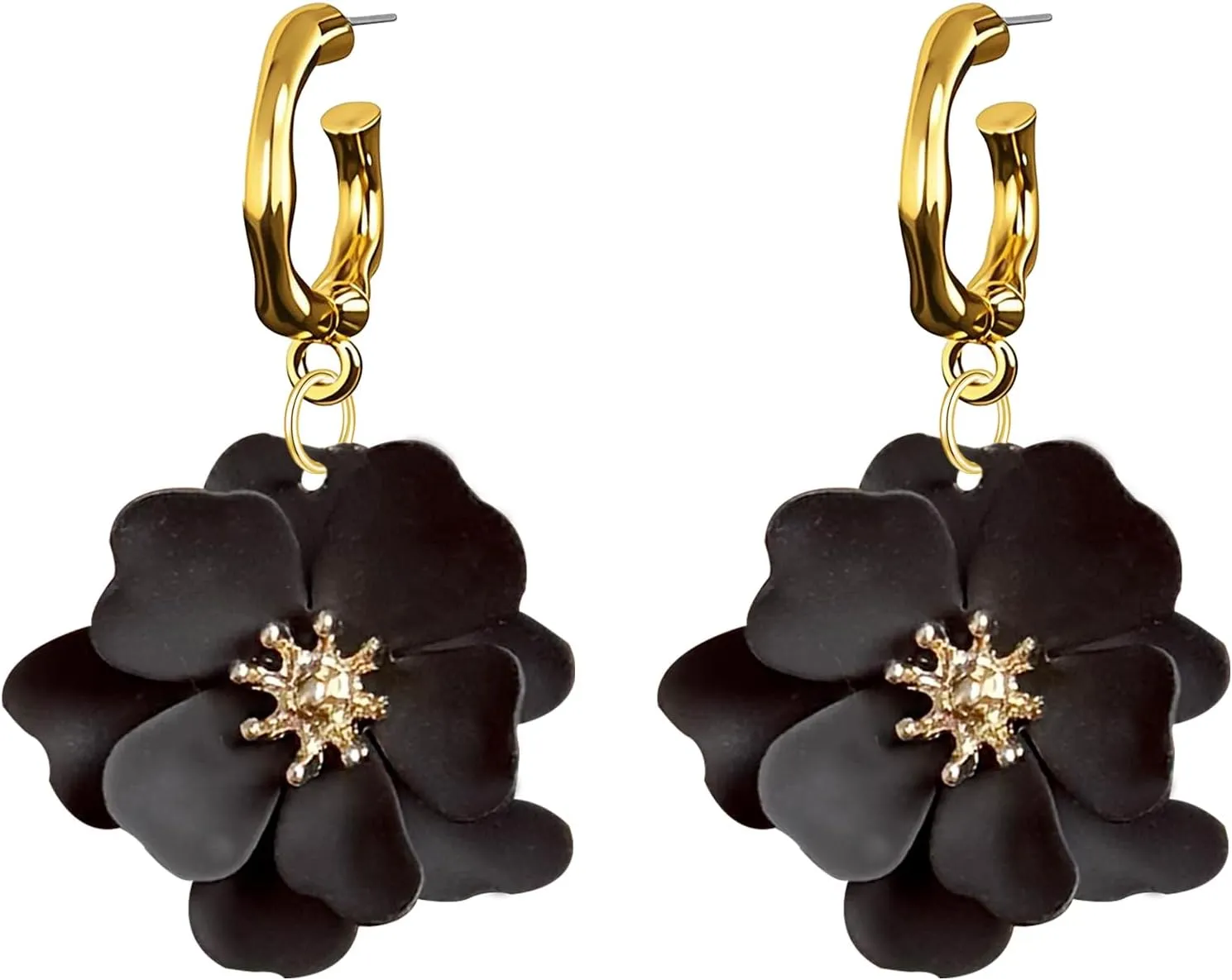 YUNXI Boho Flower Stud Earrings for Women Floral Flower Earrings with Gold Bud Design Minimalist Jewelry