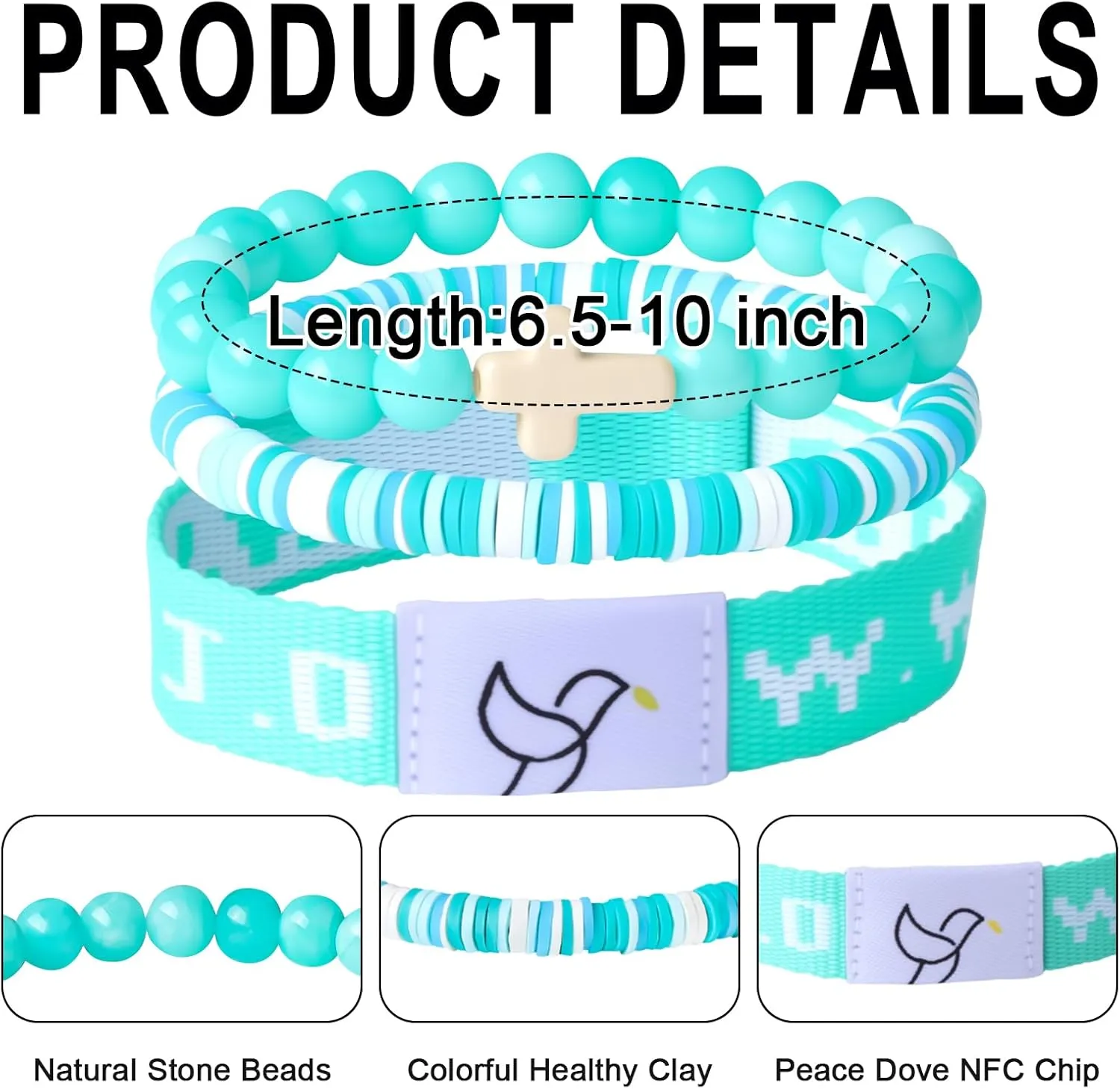 YUZHEJIE Daily Bible Verse Bracelets with Scan WWJD Bracelets Christian Cross Jesus Bracelet Religious Faith Scripture Gifts for Women Men