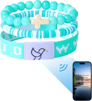 YUZHEJIE Daily Bible Verse Bracelets with Scan WWJD Bracelets Christian Cross Jesus Bracelet Religious Faith Scripture Gifts for Women Men