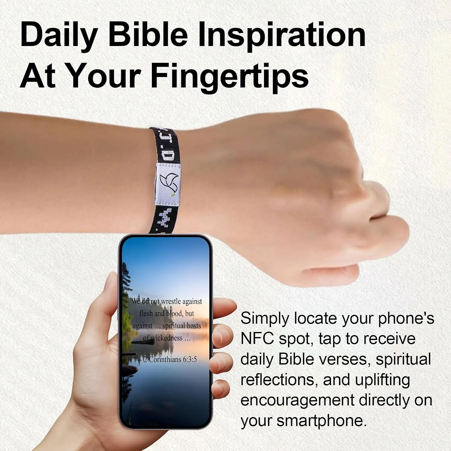 YUZHEJIE Daily Bible Verse Bracelets with Scan WWJD Bracelets Christian Cross Jesus Bracelet Religious Faith Scripture Gifts for Women Men