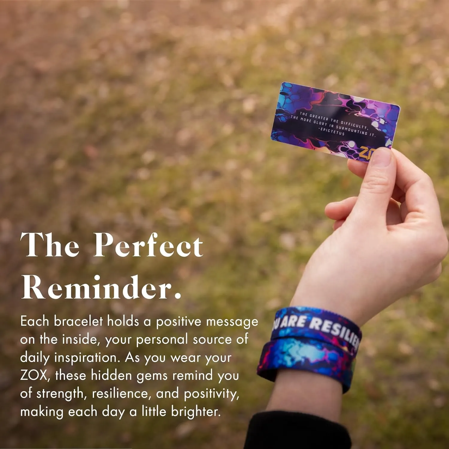 ZOX Bracelets  Stretchy Elastic Band with Motivational Affirmations and Beautiful Artwork, Great Wristband Gift for Men & Women of All Ages