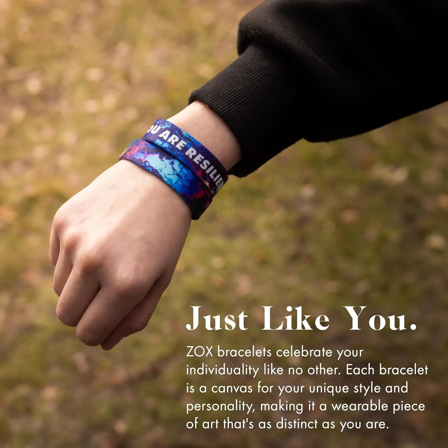 ZOX Bracelets  Stretchy Elastic Band with Motivational Affirmations and Beautiful Artwork, Great Wristband Gift for Men & Women of All Ages