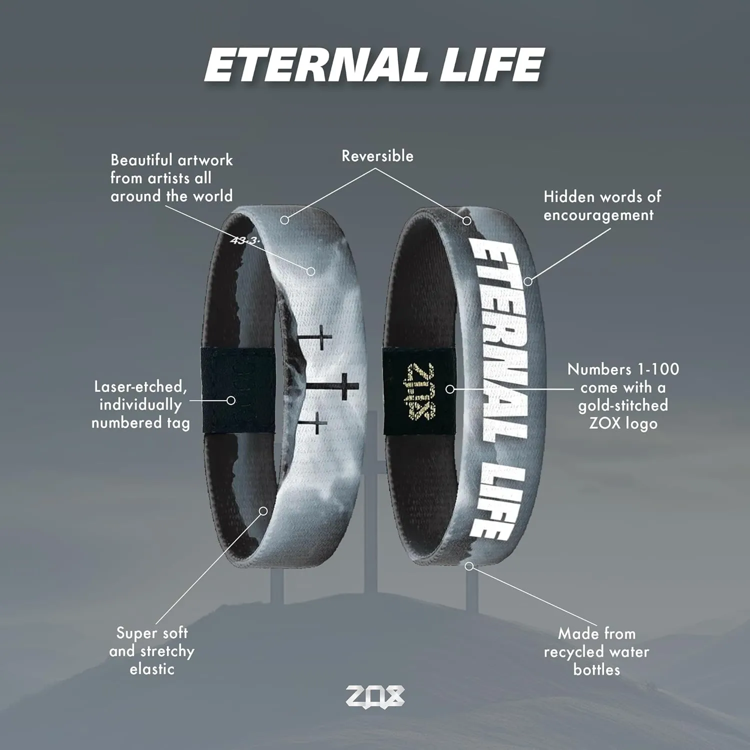 ZOX Bracelets  Stretchy Elastic Band with Motivational Affirmations and Beautiful Artwork, Great Wristband Gift for Men & Women of All Ages